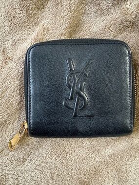 Yves Saint Laurent navy blue compact wallet